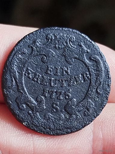 Распродажа - 1 крейцер 1775г "S".,Австрия,Священная Римская империя (Крейцер) (1741 - 1806),Мария Терезия