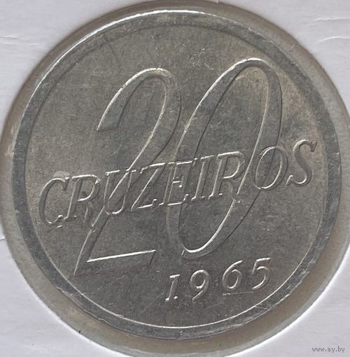 Бразилия 20 крузейро 1965 г. Состояние. В холдере