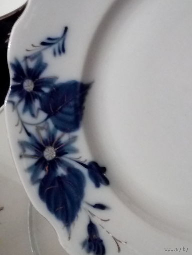 ТАРЕЛКА 20СМ. КОБАЛЬТ,ЗОЛОТО ПОЛОННОЕ 55-60 ГОДЫ