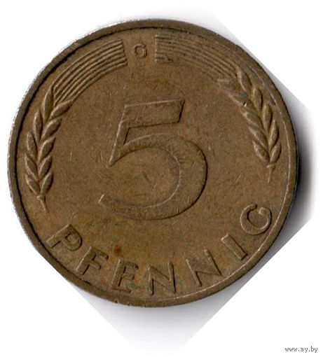 Германия. 5 пфеннигов. 1970 G