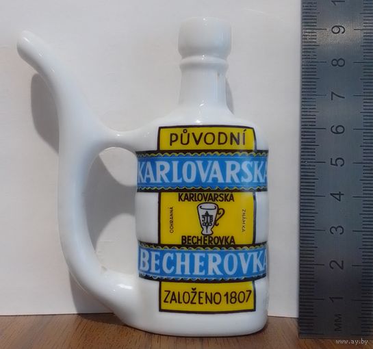 Керамическая поилка чашечка 'ЛЕЙКА' марочная BECHEROVKA  Бехеровка