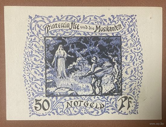 Нотгельд 50 пфеннигов 1921 год. Бад-Франкенхаузен-ам-Киффхойзер. Веймарская республика