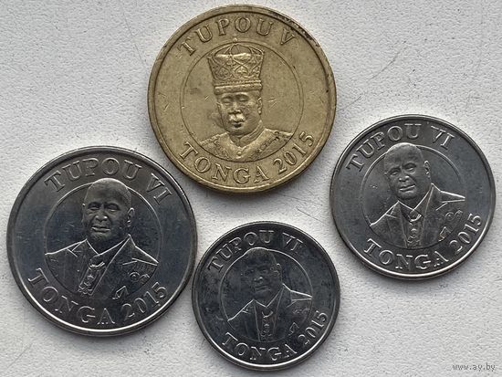 Тонга 10, 20, 50 сенити, 1 паанга 2015 г. Набор 4 монеты