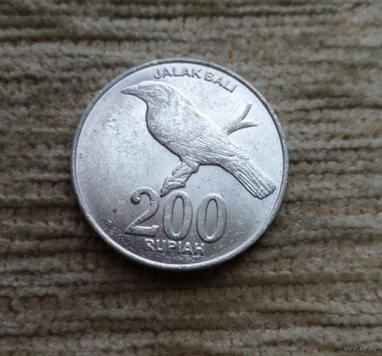 Werty71 Индонезия 200 рупий 2003 птица балийский скворец