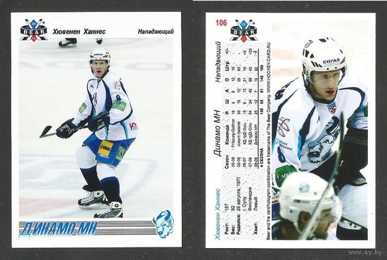 Ханнес Хювенен / "Динамо" Минск / Коллекция "BEAR Хоккей 2009-2010".