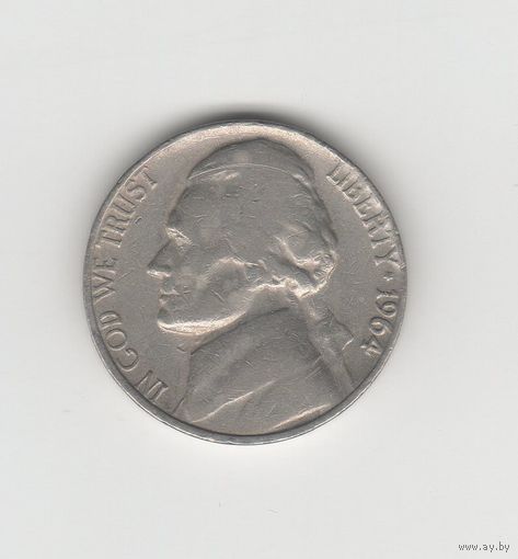5 центов США 1964 б/б Лот 8764