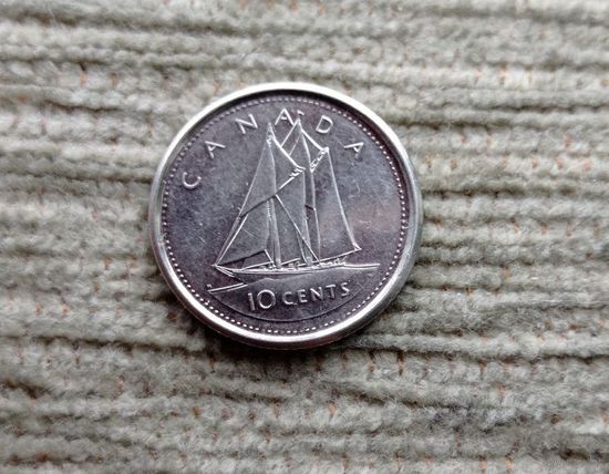 Werty71 Канада 10 центов 2002 50 лет правления Елизаветы Корабль