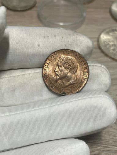 2 сантима 1861 K UNC ! супер сохран , красивейшая . очень редкий сохран