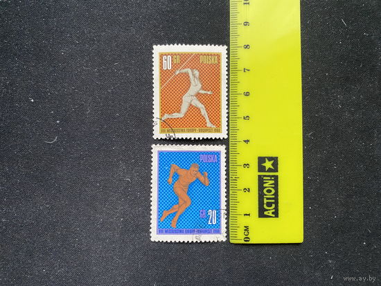 8-й ЧЕ по ЛА. Будапешт 1966. 2 шт.
