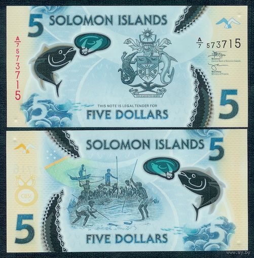 Соломоновы Острова 5 долларов 2019 год, UNC