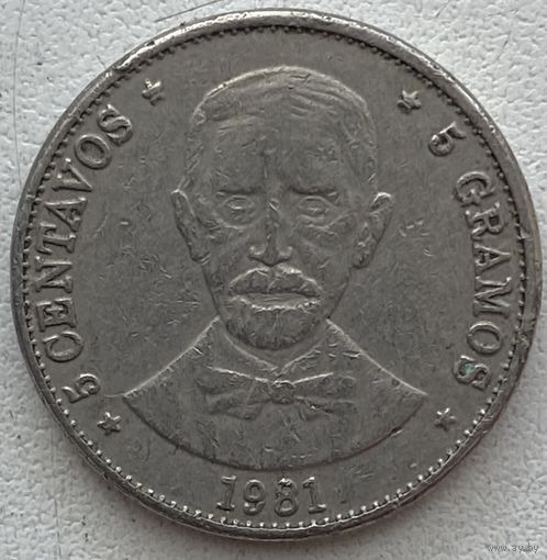 Доминикана (Доминиканская Республика) 5 сентаво 1981 г.