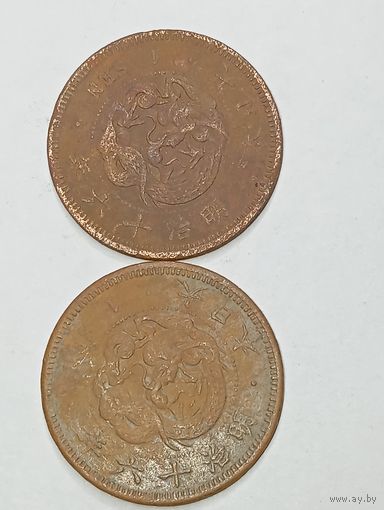Япония 1 сен 1883 года . 2 шт .