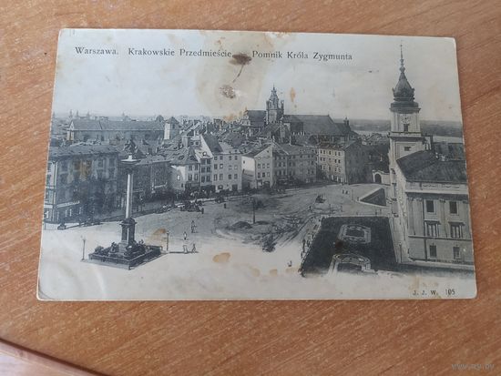 Открытка Варшава. Краковское предместье . Памятник корол Жигимонту