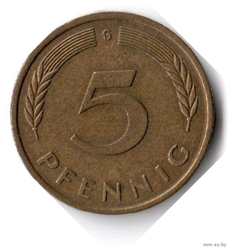 Германия. 5 пфеннигов. 1976 G