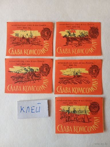 Спичечные этикетки ф.Барнаул. Слава комсомолу!