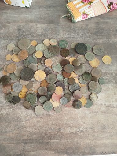 Лот старых монет 130 шт,с рубля