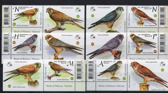 Беларусь 2021.Птицы.Соколы 8 марок+купоны (1146)