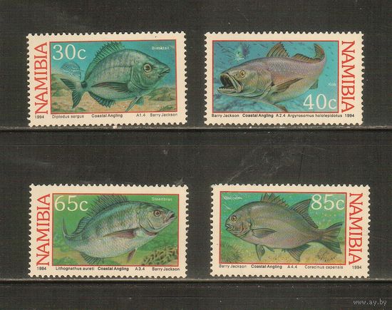 Намибия-1994(Мих.764-767),  ** ,   Морская  Фауна ,  Рыбы (полная серия)