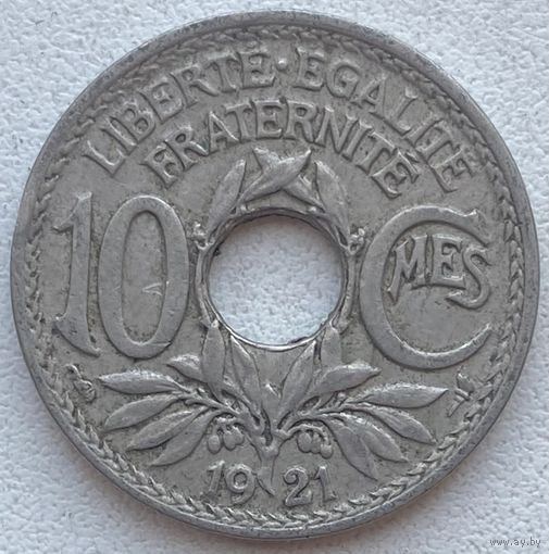 Франция 10 сантимов 1921 г. Цена за 1 шт.