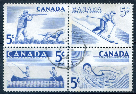 Канада - 1957г. - спорт - 4 марки - кварт - полная серия, гашёные [Mi 312-315]. #3-WK-100-A-2