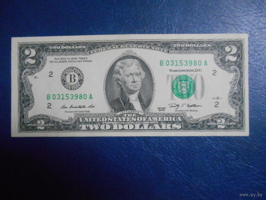США 2 доллара "В"