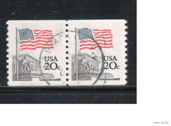 США-1981, (Мих.1522 С) , гаш., Стандарт, Флаг (одиночка), пара