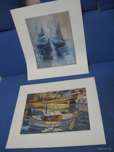 Репродукция"Голубые парусники" на бумаге, отпечатана в Испании, размер 46х54 см.НОВАЯ