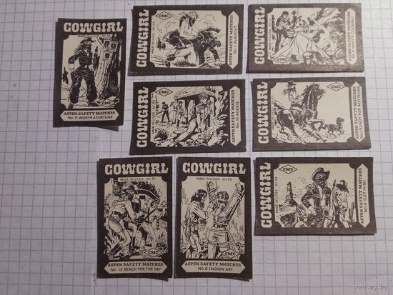 Спичечные этикетки экспорт СССР. COWGIRL