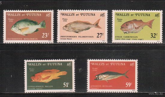 Уоллис и Футуна-1980(Мих.376-380) , ** ,  Морская фауна, Рыбы(полная серия)