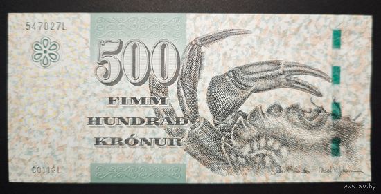 Фарерские острова 500 крон 2011 года. Тип Р-32. Состояние UNC!