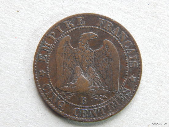 Франция 5 сантимов 1856г.