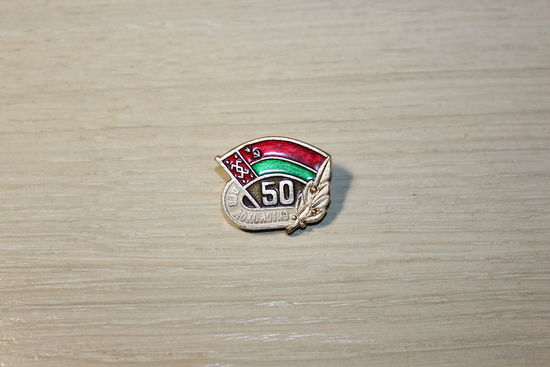 Значок "ДСО Локомотив 50 лет", алюминий.