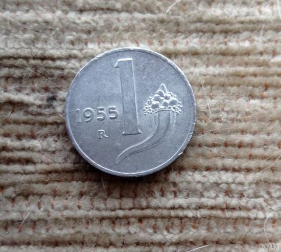 Werty71 Италия 1 лира 1955 Весы Рог изобилия