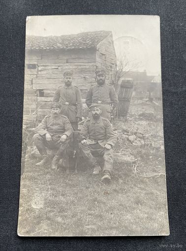 Фотооткрытка 1 Мировая война / Группа немецких солдат / Koniglich Sachsisches Reserve-Ersatz-Bataillon Feldpost 03.11.1915