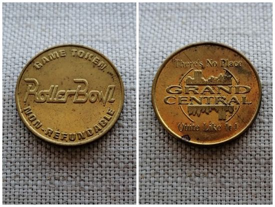 Жетон игровой США / GAME TOKEN RollerBowl /латунь