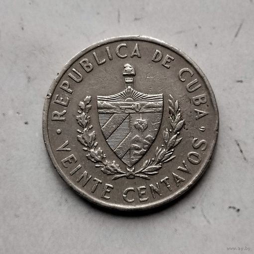 20 сентаво 1962 года Куба. Республика Куба. Хосе Марти.