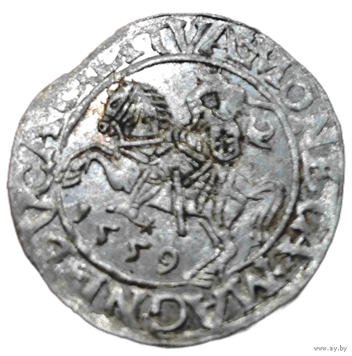 Литва, половинка гроша, 1559 года. Сигизмунд II Август. Штемпельный Блеск