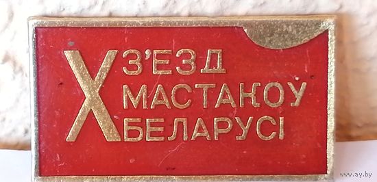 Нагрудный знак  X съезд мастакоў Беларусі