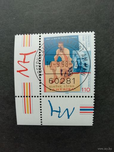 Германия. 1998 Марка "100 лет со дня рождения писателя Манфреда Хаусмана, автора книги "Маленькая любовь к Америке" (гашеная с клеем) Mi.2012 каталог 1.00 евро
