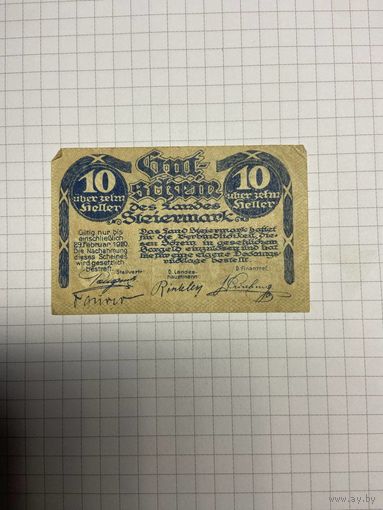 10 геллеров (нотгельды) Австрия.-2512-3