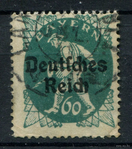 Веймарская Республика - 1920/21г. - надпечатка DR на марках Bayern (60 pf) - 1 марка - гашёная. Без МЦ!