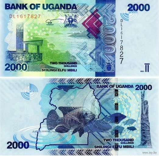 Уганда 2000 шиллингов 2022  год UNC
