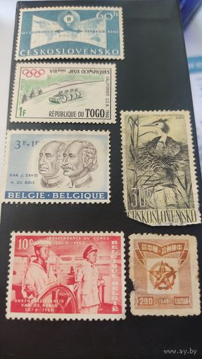 Марки почтовые коллекция 456 штук, 50-60 гг