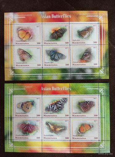 СЕРИЯ БЛОКОВ  БАБОЧКИ НАСЕКОМЫЕ фауна   MNH