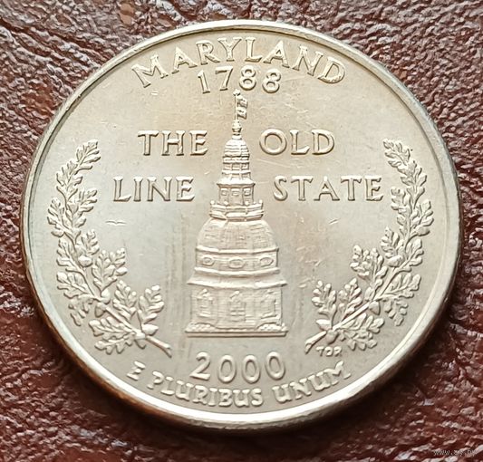 США 25 центов , Р  2000 Квотер штата Мэриленд     ( 2-2-5 )