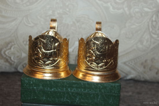 Подстаканники времён СССР, алюминий, 2 шт.
