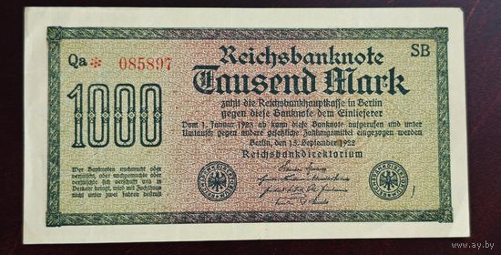1922 год Германия 1000 марок