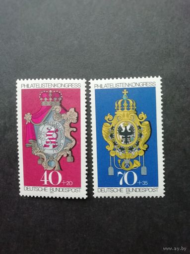ФРГ 1973 Серия из двух марок "Конгресс FIP и филателистическая выставка IBRA-73 в Мюнхене" (чистые**) Мi.764-765 каталог 2.50 евро