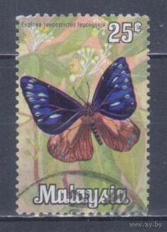 [1453] Малайзия 1970. Фауна.Бабочка. Гашеная марка.