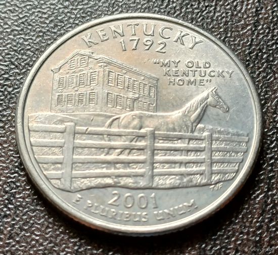 США 1/4 доллара, 2001 Квотер штата Кентукки  D     ( 1-3-1 )